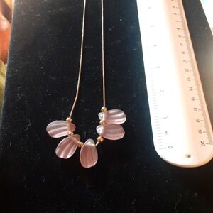 Elegant Pink Avon Beaded Necklace and Earrings